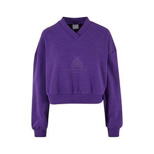 Sudadera Corta con Cuello Redondo, Ropa Urbana, Logotipo Personalizado al por Mayor, Impresión Puff en la Parte Delantera, 100% Algodón, Sudaderas con Capucha para Mujer, Invierno - Product Image 5