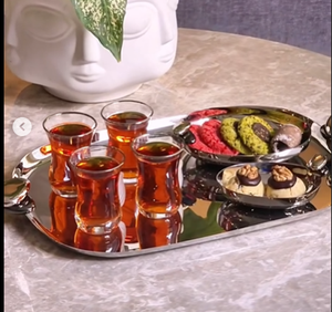 Top Tendance Design Moderne Argent Décoratif Lave-Vaisselle Contact Alimentaire Sûr Plateaux De Service Rectangle Forme En Gros Inde - Product Image 4