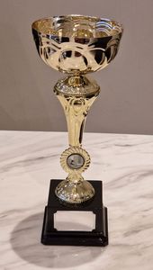 Trophée moderne en argent élégant avec une silhouette stylisée, un prix de récompense haut de gamme disponible à prix de gros, idéal pour les événements d'entreprise - Product Image 2