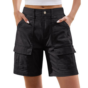 High Quality Sustainable Breathable Eco-Friendly Canvas Women Cargo Shorts with Mid Waist 100% Cotton New Arrival - Product Image 1