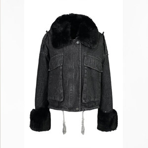 Chaqueta Vaquera de Invierno para Mujer, con Forro de Lana Tejida, 100% Algodón, Venta al Por Mayor, de Fábrica - Product Image 6