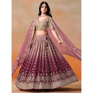 Best Quality Women Bridal Lehenga Choli Heavy Embroidery Natural Waistline Floor-Length A-Line for Wedding Reception Bulk Export - Product Image 1