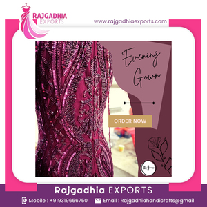 Vestidos de Noche Elegantes con Pedrería, Vestidos Modernos para Mujer, Nueva Llegada de Fabricante Indio para Eventos Nocturnos - Product Image 2