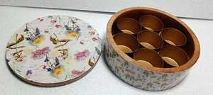 Juego de cuencos de madera con estampado de esmalte personalizado, cuencos decorativos para MESA Y REGALOS FESTIVOS, cuenco de Acacia para comedor - Product Image 6