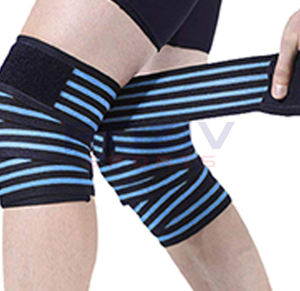 Bandes de genou pour musculation personnalisées en gros, en coton respirant, légères, épaisses, soutien des articulations, entraînement en salle de sport - Product Image 4