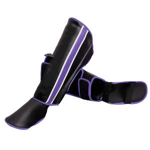 Espinilleras de boxeo de cuero de tamaño adulto al por mayor último estilo bajo MOQ protección funcional espinilleras - Product Image 2