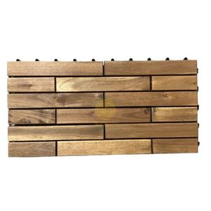 Azulejo de cubierta de Patio de madera de Acacia antideslizante moderno 15 listones tipo entrelazado impermeable uso interior exterior balcón jardín - Product Image 1