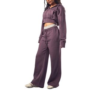 Sudaderas de entrenamiento de gimnasio informales para mujer, conjunto de 2 piezas, sudaderas con capucha y pantalones acampanados para invierno para actividades al aire libre 2026 - Product Image 2