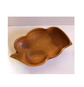 Bol en bois élégant de qualité supérieure fabriqué à la main en forme de papaye meilleur prix bol de service à dessert - Product Image 5