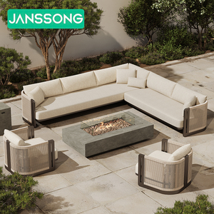 Divano da Giardino di Lusso per Hotel, Divano da <span class=keywords><strong>Esterno</strong></span> in Corda per Resort, <span class=keywords><strong>Set</strong></span> da Giardino per Villa, <span class=keywords><strong>Set</strong></span> di Mobili Moderni da <span class=keywords><strong>Esterno</strong></span>, <span class=keywords><strong>Set</strong></span> di Mobili da Patio - Product Image 2