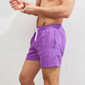 Pantalones cortos de gimnasio para hombre atléticos de color liso con cordón de poliéster de 145 gramos de verano al por mayor - Product Image 5