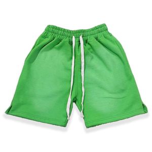 Pantalones de algodón pesado personalizados dobladillo crudo lavado ácido rasgado liso polar Streetwear pantalones cortos deportivos cordón Cargo Joggers pantalones cortos - Product Image 5