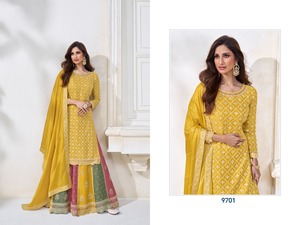 Excellent Quality Women's Chinon Semi-Stitched Pakistani Salwar Suit for <b>Weddings</b> & Festivals Indian & Pakistani Clothing Export - Product Image 3