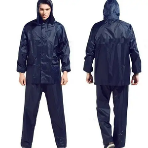 Ensemble veste et pantalon de pluie imperméable pour hommes avec capuche 2 pièces - Product Image 3
