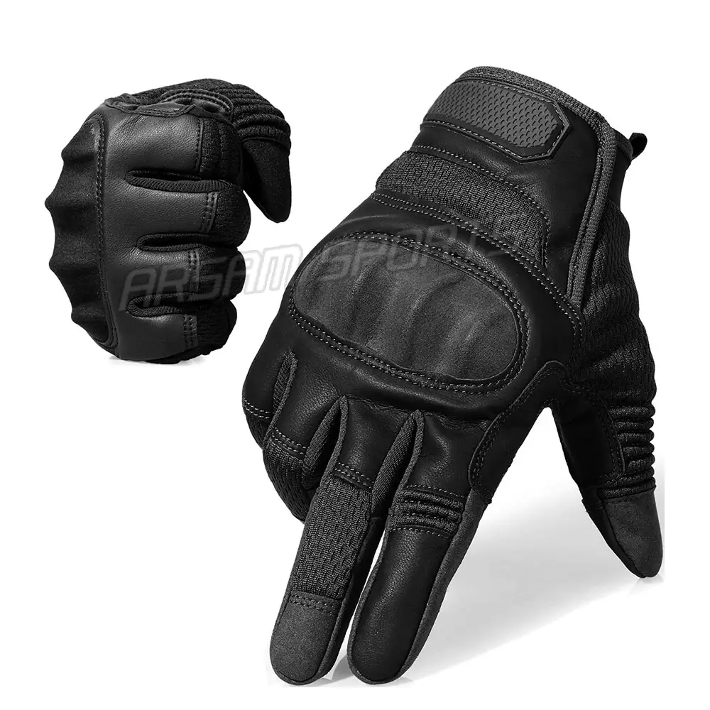 Motorbike Gloves Men Leather Motorcycle Racing Full Finger Touch Screen Protective Gloves