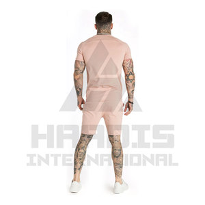 Ensemble T-shirts et shorts Slim Fit Nouveau design 100% coton Hommes Twin Set Bonne qualité Logo imprimé personnalisé - Product Image 2