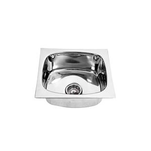 Fregadero de cocina de un solo cuenco con escurridor Cocina de acero inoxidable Acabado brillante con acoplamiento de tubería de desagüe - Product Image 5