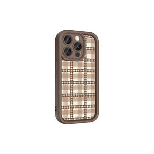 Funda de silicona líquida de clase N7TH marrón claro, cubierta protectora de cámara impresa premium para iPhone 14 Pro y 7 Plus - Product Image 1