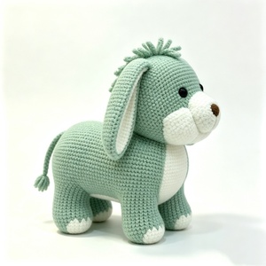 Juguete de peluche de burro de ganchillo personalizado, burro amigurumi, animal de peluche tejido a mano, burro de ganchillo suave, lugar seguro para bebés - Product Image 4