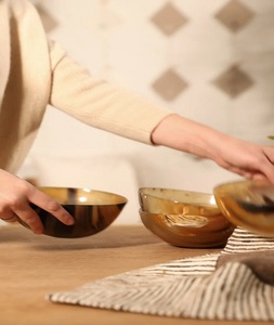 Bol en corne de buffle japonais disponible dans toutes les tailles bol en corne décoratif pour décoration de table pour les fêtes par F S INTERNATIONAL - Product Image 3