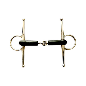 Snaffle de mejilla completa con boca articulada de goma suave | Cómoda broca de equitación de acero inoxidable para entrenamiento y tachuelas ecuestres - Product Image 1
