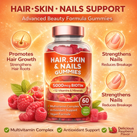 Gummies de beauté 3-en-1 à marque privée avec biotine, collagène et kératine pour cheveux, peau et ongles - Supplément végétalien, sans OGM et sans gluten