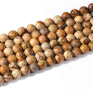 Perles de pierre, perles de jaspe pictural, collier de pierres précieuses lisses, pierres de guérison, cristal naturel, grossiste - Product Image 3