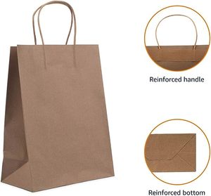 Vente en gros de sacs en papier kraft brun de haute qualité avec poignées prêts à être expédiés depuis l'usine du Vietnam pour l'emballage et le shopping - Product Image 4