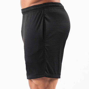High Quality Custom Summer Black Double <b>Layer</b> Basketball Mesh Shorts for Men Solid Pattern with Decoration - Product Image 4