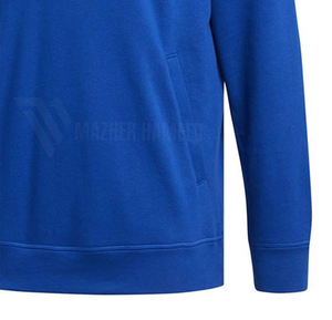 Vente en gros Sweats à capuche décontractés pour hommes avec logo personnalisé Pull uni unisexe de couleur bleue Sweatshirts surdimensionnés en coton épais - Product Image 6