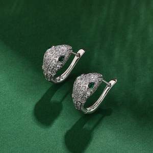 Jeulia Sterling Silver Snake Shape <b>Stud</b> <b>Earrings</b> with Zircon and Diamond for Wedding and Party - Product Image 6