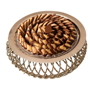 Venta al por mayor de Chocolate Premium Dulces Galletas Plato Hecho de Metal Tazón para Servir Perfecto Para Platos de Postre y Catering - Product Image 1