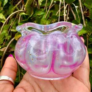 Bol en résine de grande taille en forme de fleur bleue polie à la main, accent doré, écologique, décoration bohème pour la maison, cadeau de fête, personnalisé - Product Image 6