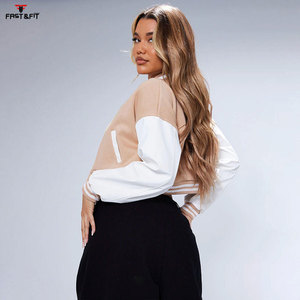 Haute qualité dames recadrée Baseball veste haut tendance varsité veste pour femmes populaire broderie décoration coton remplissage - Product Image 3