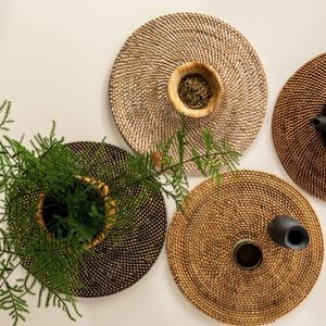Multi Purpose Use Table Setting, Natural Rattan Tray and <b>Placemat</b> Set Wholesale Vietnam Handicraft - Product Image 5