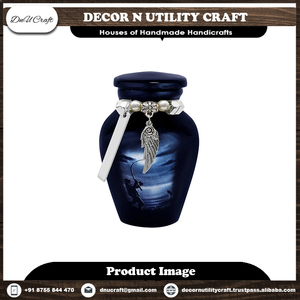 Purple Jar Ceramic <b>Urn</b> With Heart Charm Airtight Pet Cremation <b>Urn</b> Modern Decorative Memorial Vase - Product Image 4