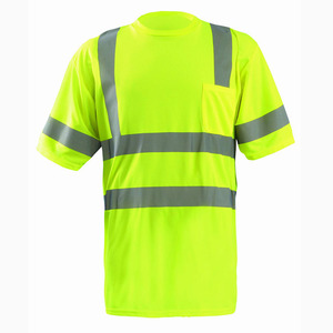 OEM Customized Comfortable T-shirt Shirt High Visibility Safety Shirts Men's Design High Visibility <b>Lime</b> Green Safety Shirts - Product Image 1