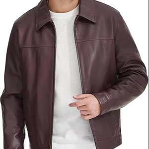 Chaqueta de cuero de moda de invierno para hombres más vendidos hecha a medida con tela teñida de nueva condición de alta calidad procesada - Product Image 1