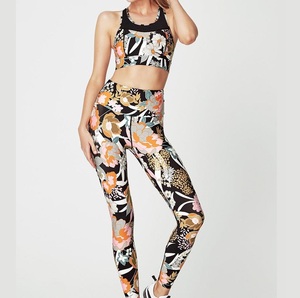 Conjunto de Yoga atlético para mujer, sujetador y mallas sin mangas con cuello en U, ropa de gimnasio transpirable, trajes de Yoga elásticos sexis de 2 piezas - Product Image 4