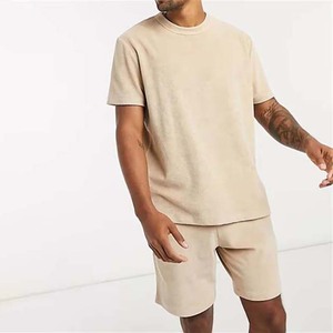 Verano logotipo personalizado ropa de hombre al aire libre dos piezas adulto camiseta pantalones cortos Conjunto 2 piezas conjuntos de hombres 100% algodón transpirable todas las tallas - Product Image 2