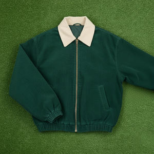 Alta calidad personalizado bordado Logo Zip Up Turn Down Collar Varsity Jacket Streetwear Hip Hop College Baseball Varsity Jacket - Product Image 6