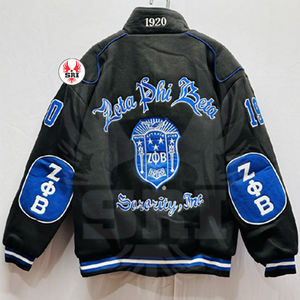 Zeta Phi Beta Soror Embroidery Women Cotton Racing Twill Race <b>Jacket</b> Sorority Zeta Embroidered <b>Ladies</b> Customized Racing <b>Jacket</b> - Product Image 2