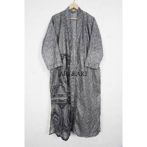 Robes de kimono d'été en soie élégante de style vintage, manches 3/4, longues robes de kimono pour femmes, robe de nuit bohème, douce au prix de gros - Product Image 4