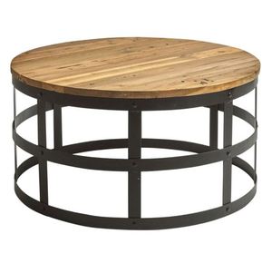 Table basse industrielle ronde la plus vendue avec base en métal meubles industriels Tables d'appoint Tables de centre industrielles modernes - Product Image 2