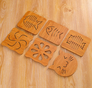 Sous-verres en bois d'acacia pour thé et café, style moderne, décoratifs, fabriqués en usine - Product Image 5