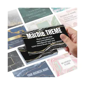 Marble Templates 3.5" X 2" Business Cards With Logo Options Durable Doesn't Easily Break Precision-cut Leaves Small Business Car
