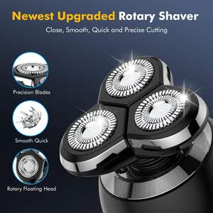Afeitadora Eléctrica Inalámbrica Mejorada para Hombre, Recargable, con Triple Cuchilla, Resistente al Agua IPX7, Pantalla, Idioma de Funcionamiento Alemán - Product Image 6