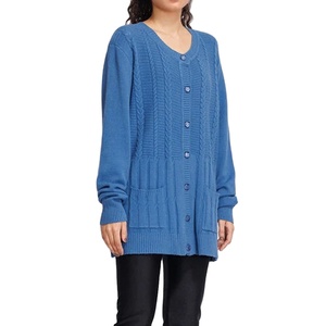 Pulls en tricot de haute qualité pour femmes adultes, décontractés, couleur unie, tricotés à la main, pulls en coton pour femmes, taille régulière - Product Image 1