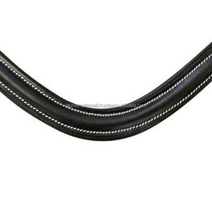 Équipement pour chevaux Produits de course Bande de front de cheval classique en cuir de forme incurvée en cuir véritable finition noire ou marron - Product Image 1