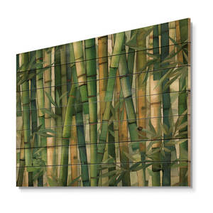Motifs géométriques en bambou chuchotant I Art mural en bois de bambou sur des panneaux muraux en bois de pin naturel - Product Image 4